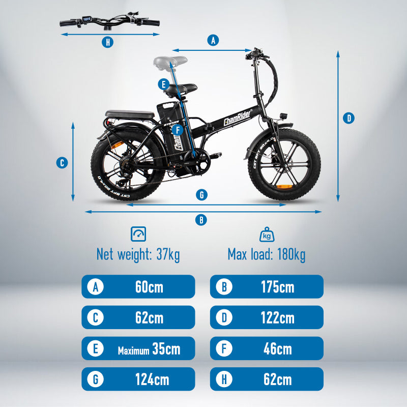 ChamRider DTS425 Ebike – 48V 25Ah Battery, 125KM Range, 750W Motor – Best Value Choice for European Food Delivery Riders