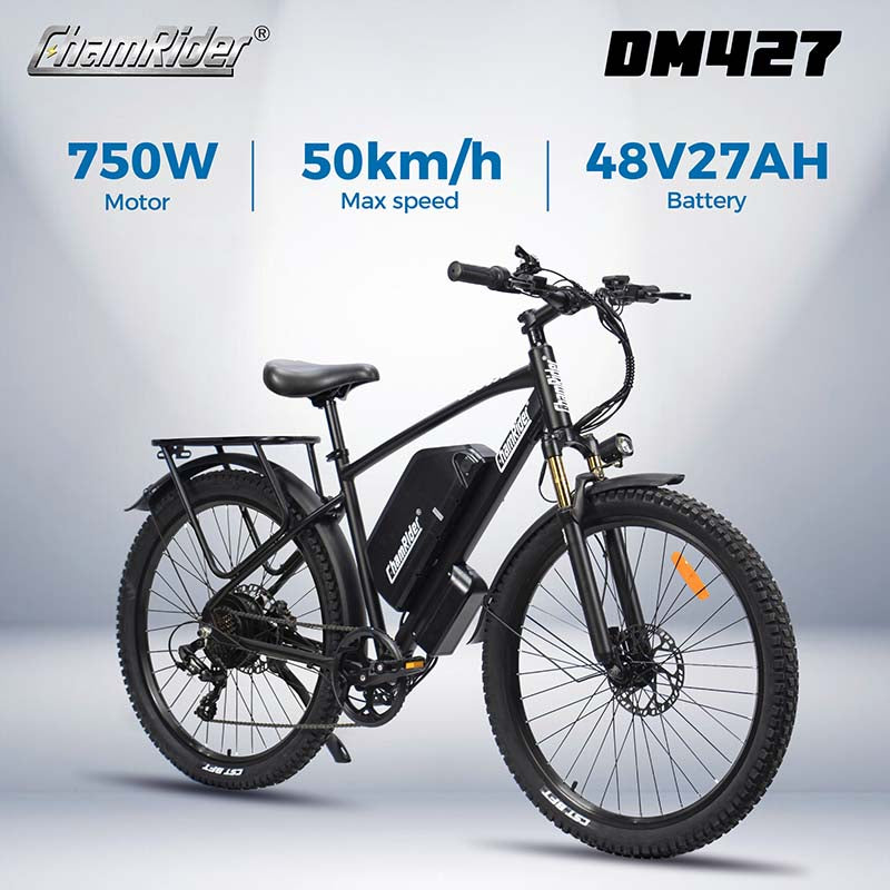 ChamRider DM427 Ebike – 27.5" 48V 27Ah Battery, 60-90KM Range, 750W Motor – Ideal Lightweight Commuter & Delivery E-MTB