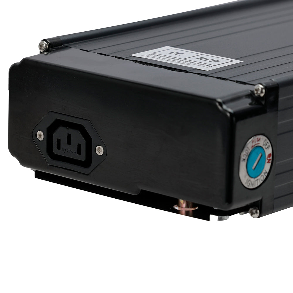 ChamRider Lightweight Rear Rack E-Bike Battery Model 106 – 36V & 48V, 20Ah & 25Ah, Compatible with 350W, 750W & 1500W Motors, 18650 & 21700 Cells, European Certified, Bafang Compatible