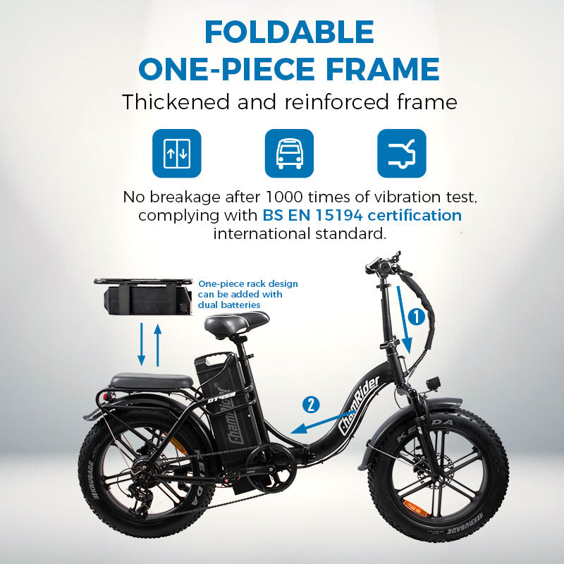 ChamRider DT450 Ebike – 48V 50Ah Monster Battery, 250KM Range, 750W Motor – Ultimate Choice for European Delivery Experts como este