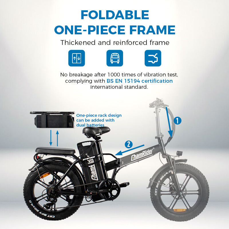 ChamRider DTS425 Ebike – 48V 25Ah Battery, 125KM Range, 750W Motor – Best Value Choice for European Food Delivery Riders