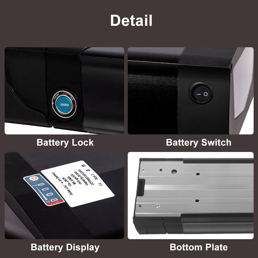 Original ChamRider Rear Rack E-Bike Battery – 36V, 48V & 52V, 25Ah-35Ah Capacity, Compatible with 300W-1500W Motors, 25A & 40A BMS, High-Performance Battery for Bafang and More.