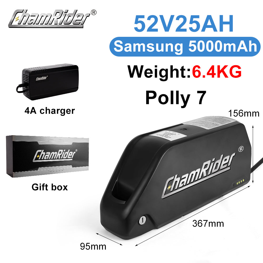 ChamRider 52V Down Tube E-Bike Battery – Samsung 21700 Cells, High Capacity, Smart BMS, Compact & Long-Lasting Power for Electric Bikes (250W–1000W) (Copy)