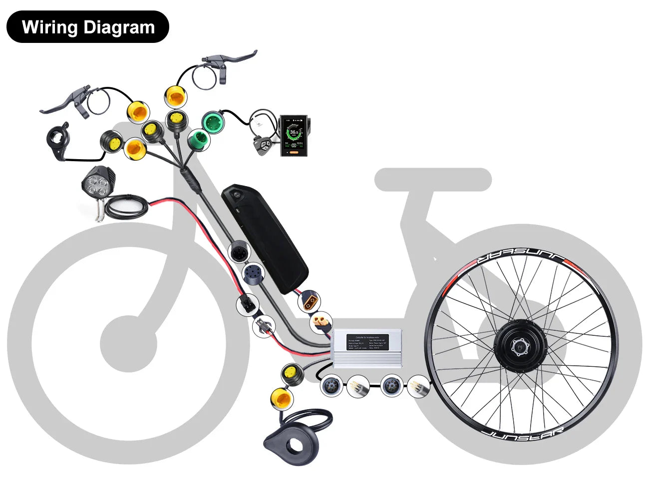 29" / 700C 48V 750W Rear Hub Motor Kit – Cassette Compatible E-Bike Conversion