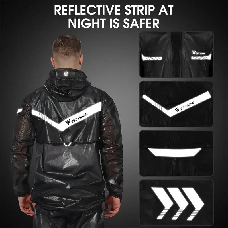 Reflective Cycling Raincoat & Pants – Windproof for E-Bikes