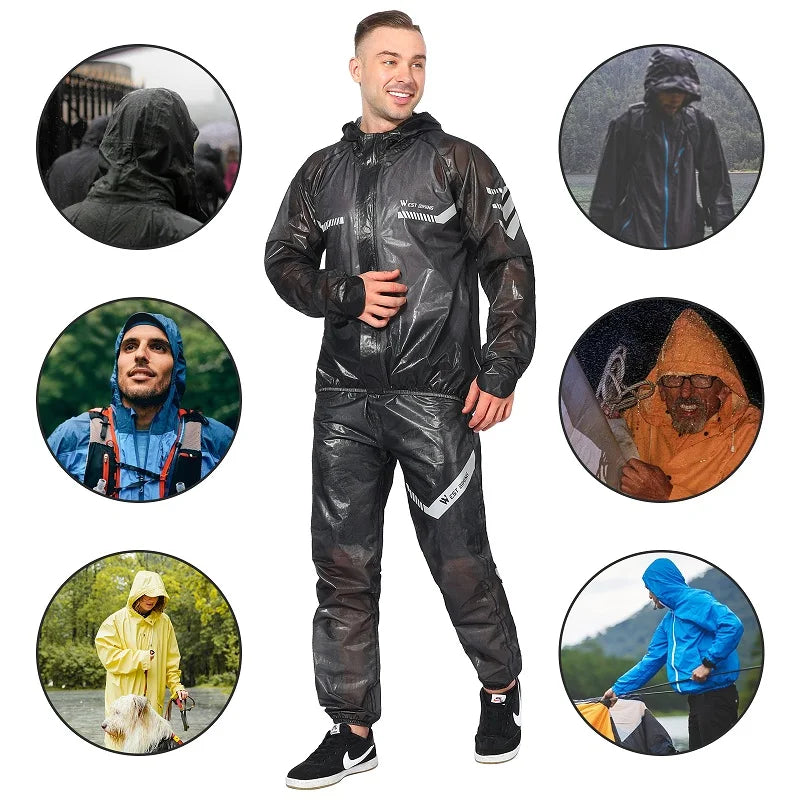 Reflective Cycling Raincoat & Pants – Windproof for E-Bikes