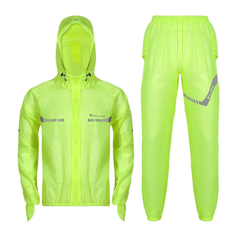 Reflective Cycling Raincoat & Pants – Windproof for E-Bikes