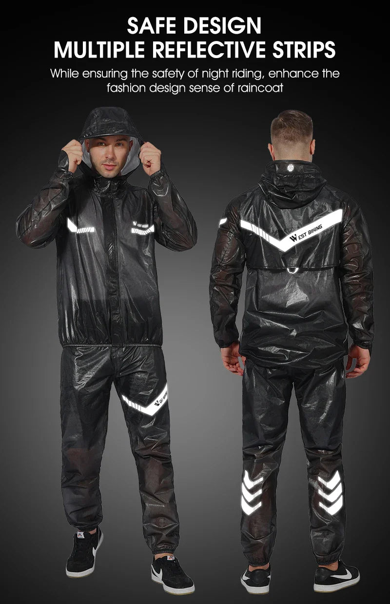 Reflective Cycling Raincoat & Pants – Windproof for E-Bikes