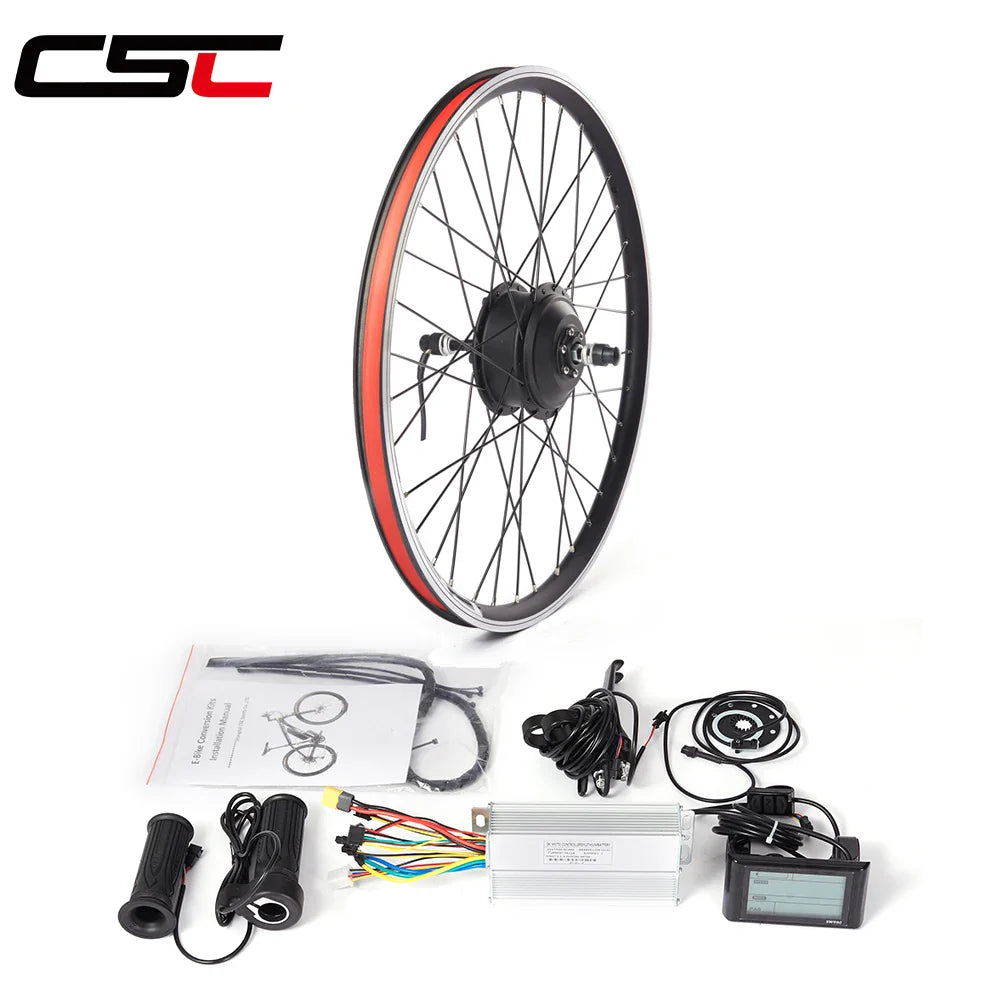 26" 700C 36V 350W Rear Hub Motor Kit – CSC Rim – Threaded Freewheel – E-Bike Conversion