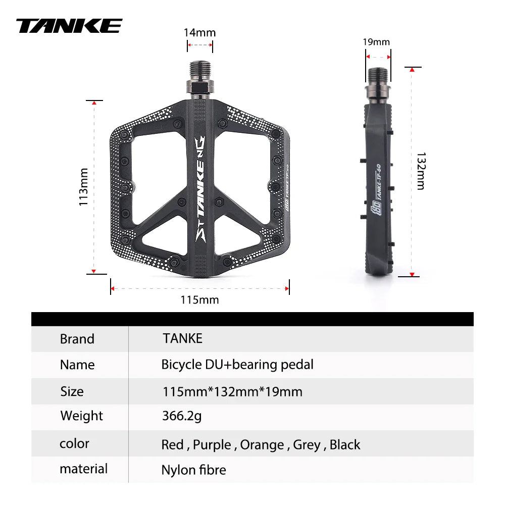 Wide Nylon Pedals – Anti-Slip Platform for E-Bike & MTB