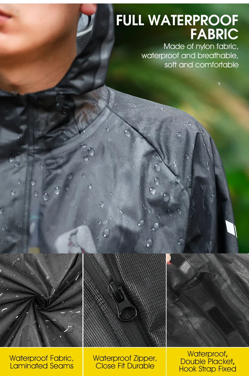 Reflective Cycling Raincoat & Pants – Windproof for E-Bikes