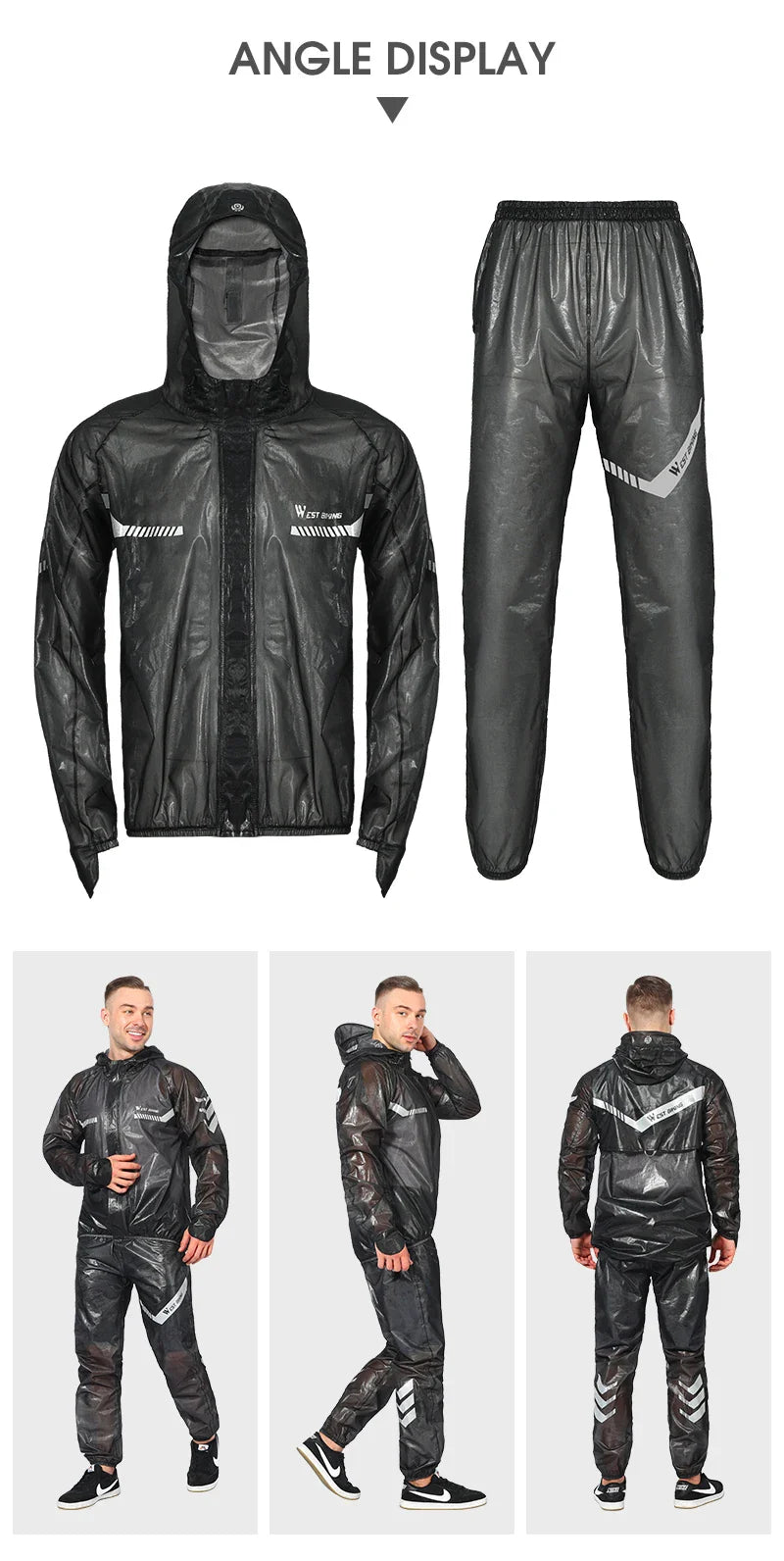 Reflective Cycling Raincoat & Pants – Windproof for E-Bikes