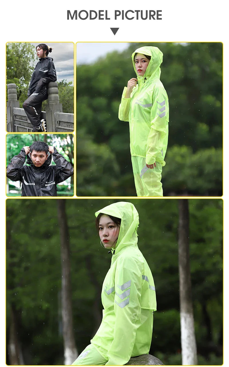 Reflective Cycling Raincoat & Pants – Windproof for E-Bikes