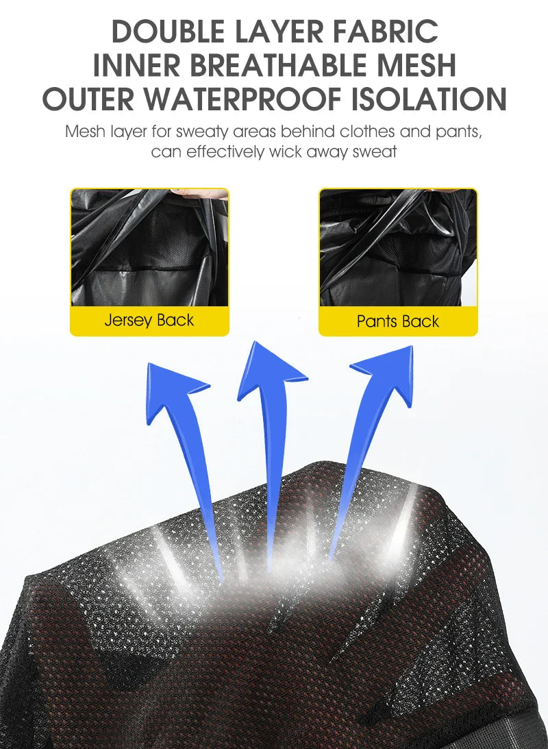 Reflective Cycling Raincoat & Pants – Windproof for E-Bikes