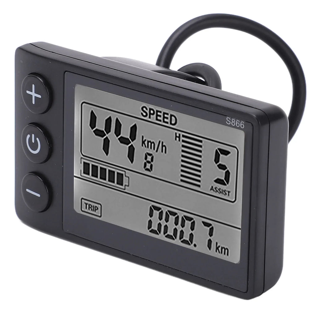 S866 Electric Bike LCD Display Meter 24V 36V 48V Control Panel with Waterproof Plug