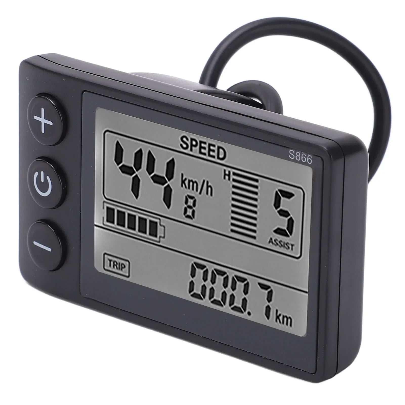 S866 Electric Bike LCD Display Meter 24V 36V 48V Control Panel with Waterproof Plug