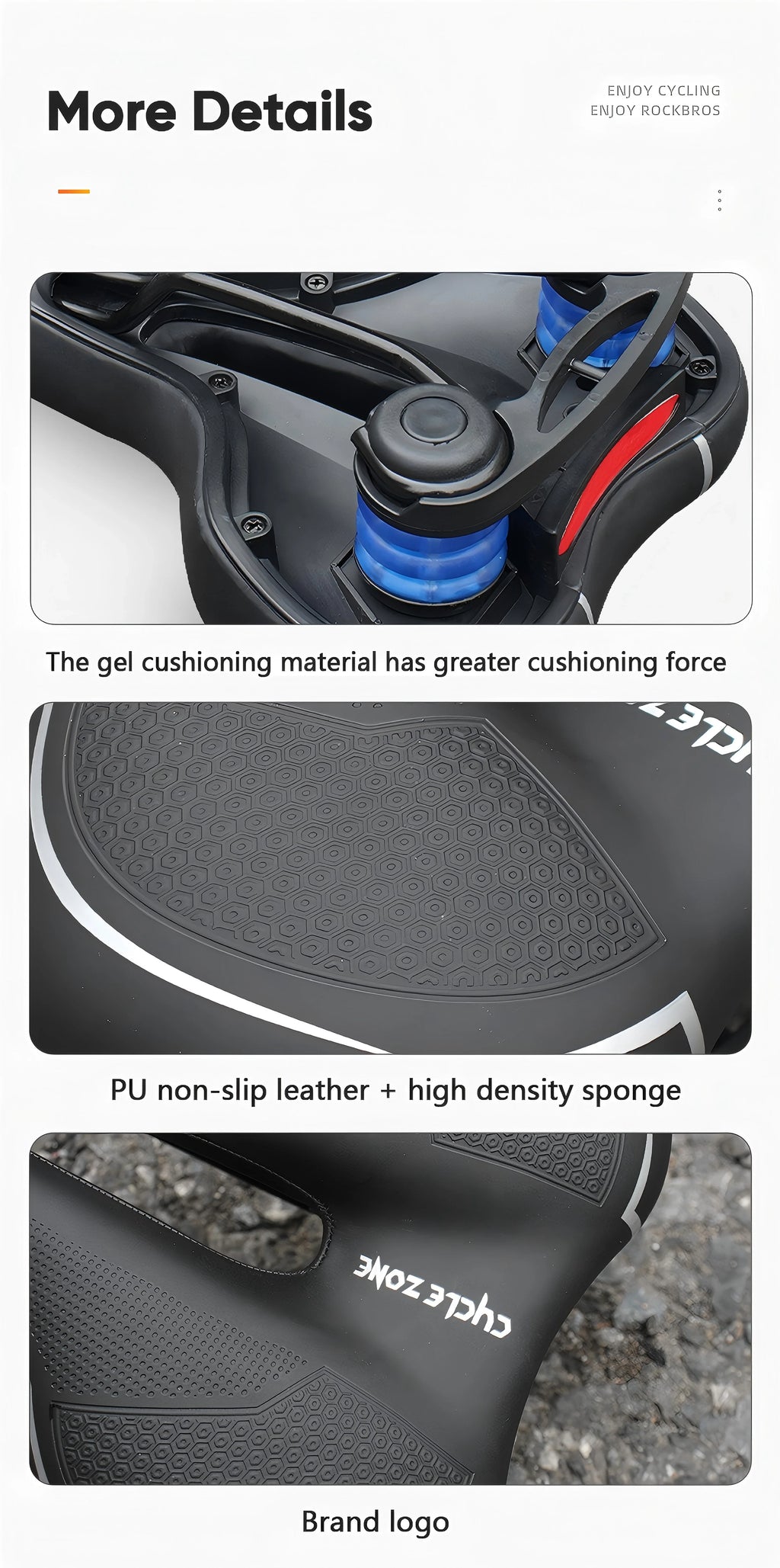 Hollow Breathable Bicycle Saddle Men Women MTB Road Bike Saddle Shock Absorbing Comfortable Big Butt Bike Seat Safety Warning