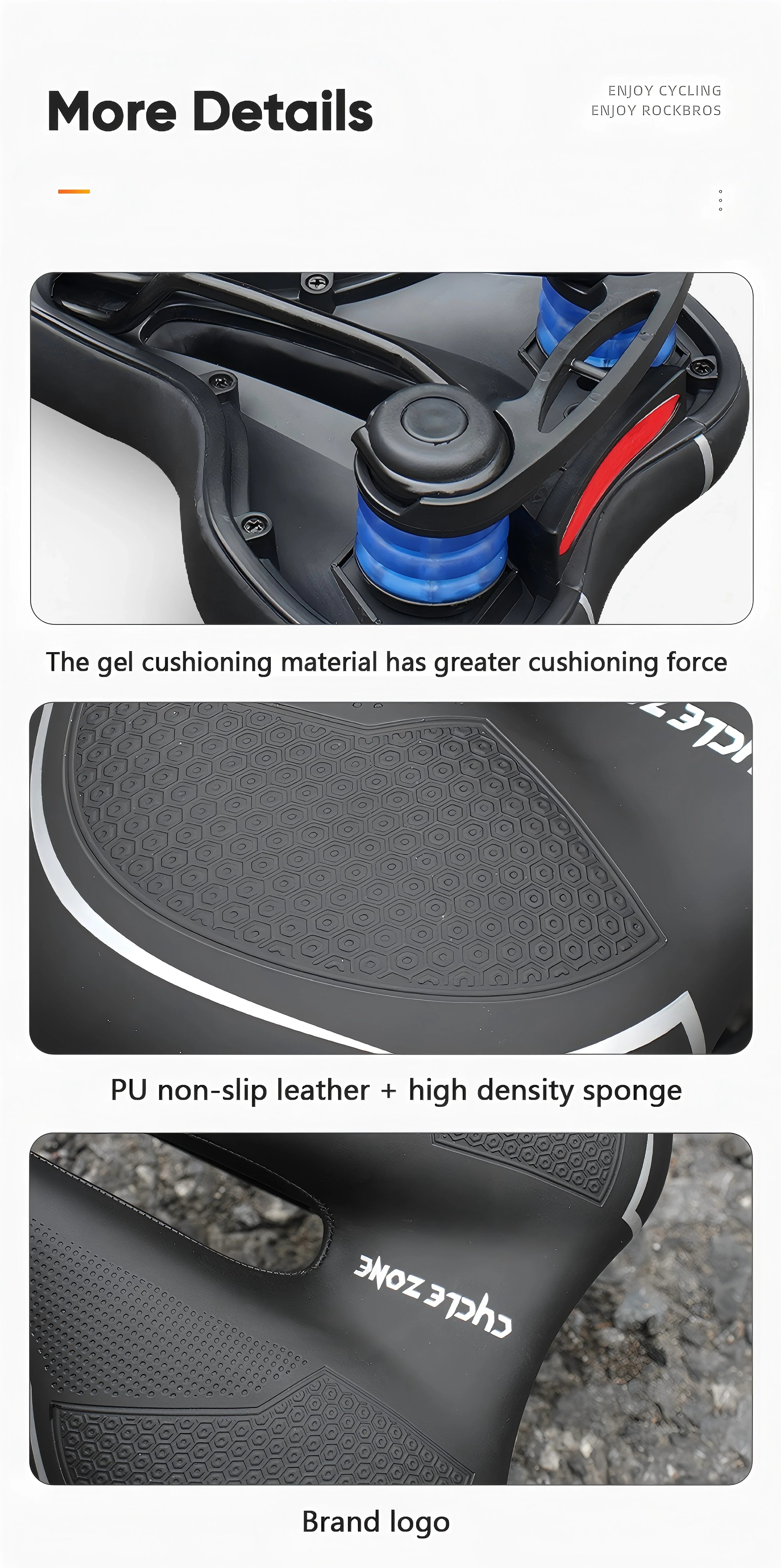 Hollow Breathable Bicycle Saddle Men Women MTB Road Bike Saddle Shock Absorbing Comfortable Big Butt Bike Seat Safety Warning