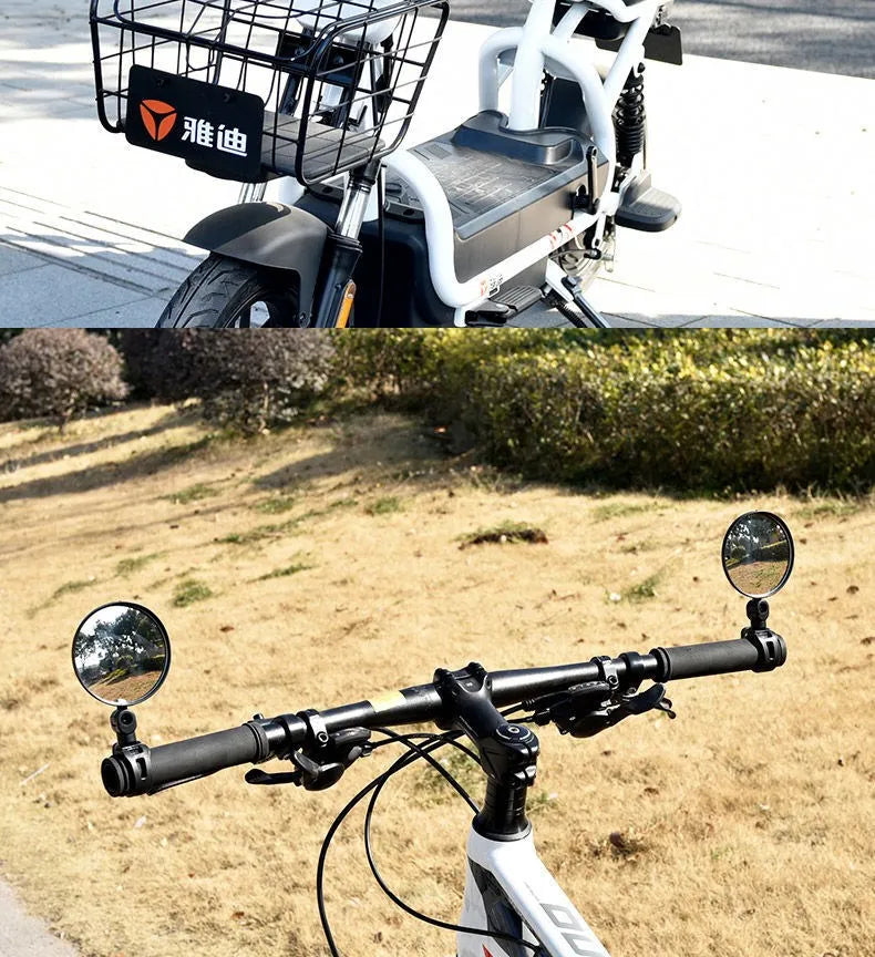 Universal Bike Rearview Mirrors – 2PCS, Rotatable 360°