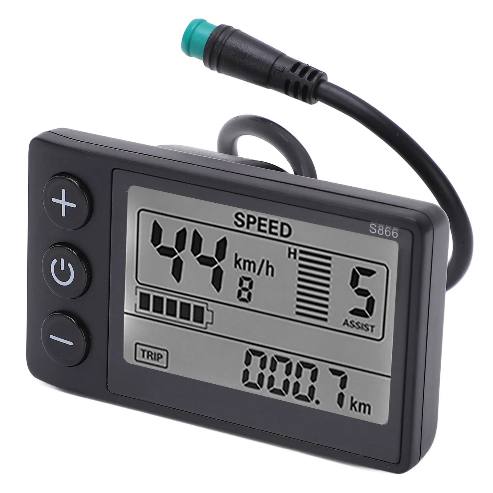 S866 Electric Bike LCD Display Meter 24V 36V 48V Control Panel with Waterproof Plug