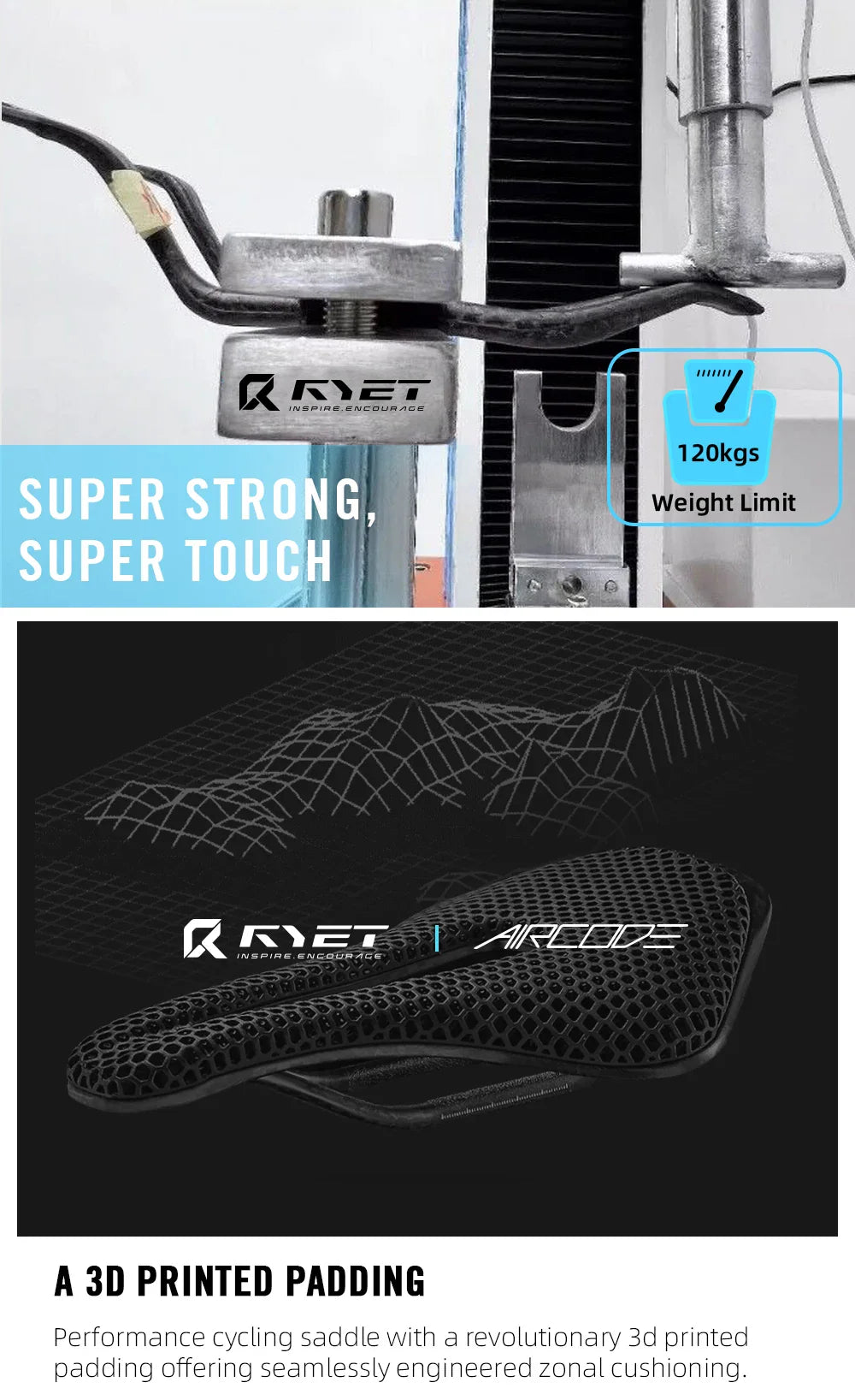 RYET 3D Printed Bicycle Saddle Ultralight Carbon Fiber Hollow Comfortable Breathable MTB Gravel Road bike Cycling Seat Parts