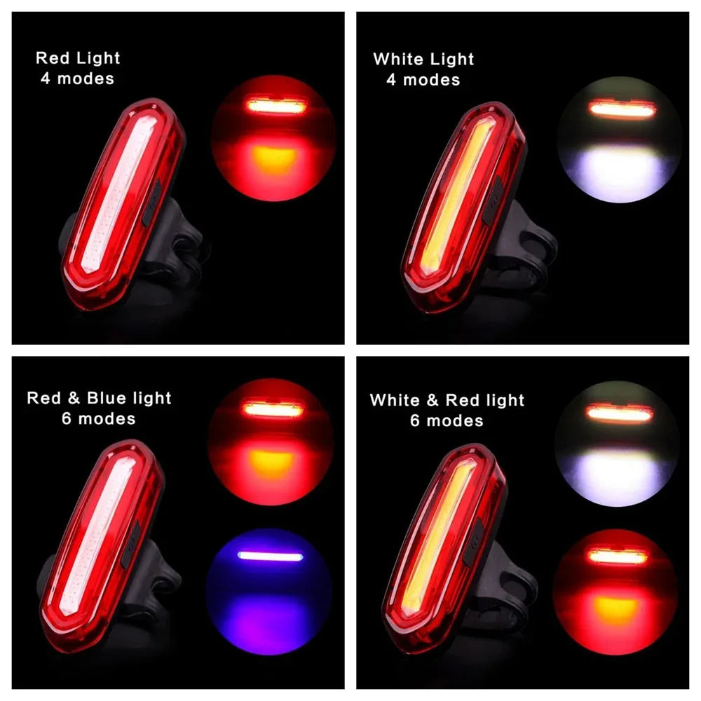 Red Rear Light for E-Bikes – USB Rechargeable Safety Lamp