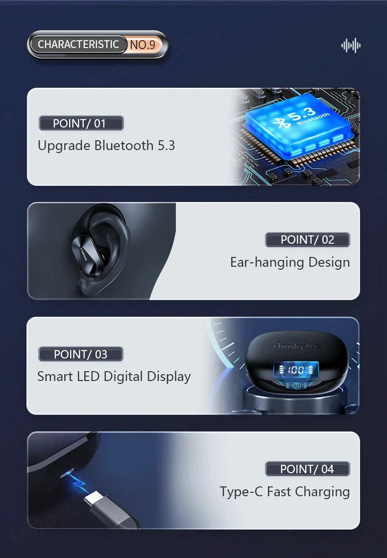 TWS Bluetooth Earphones – Waterproof, LED Display, Noise Reduction