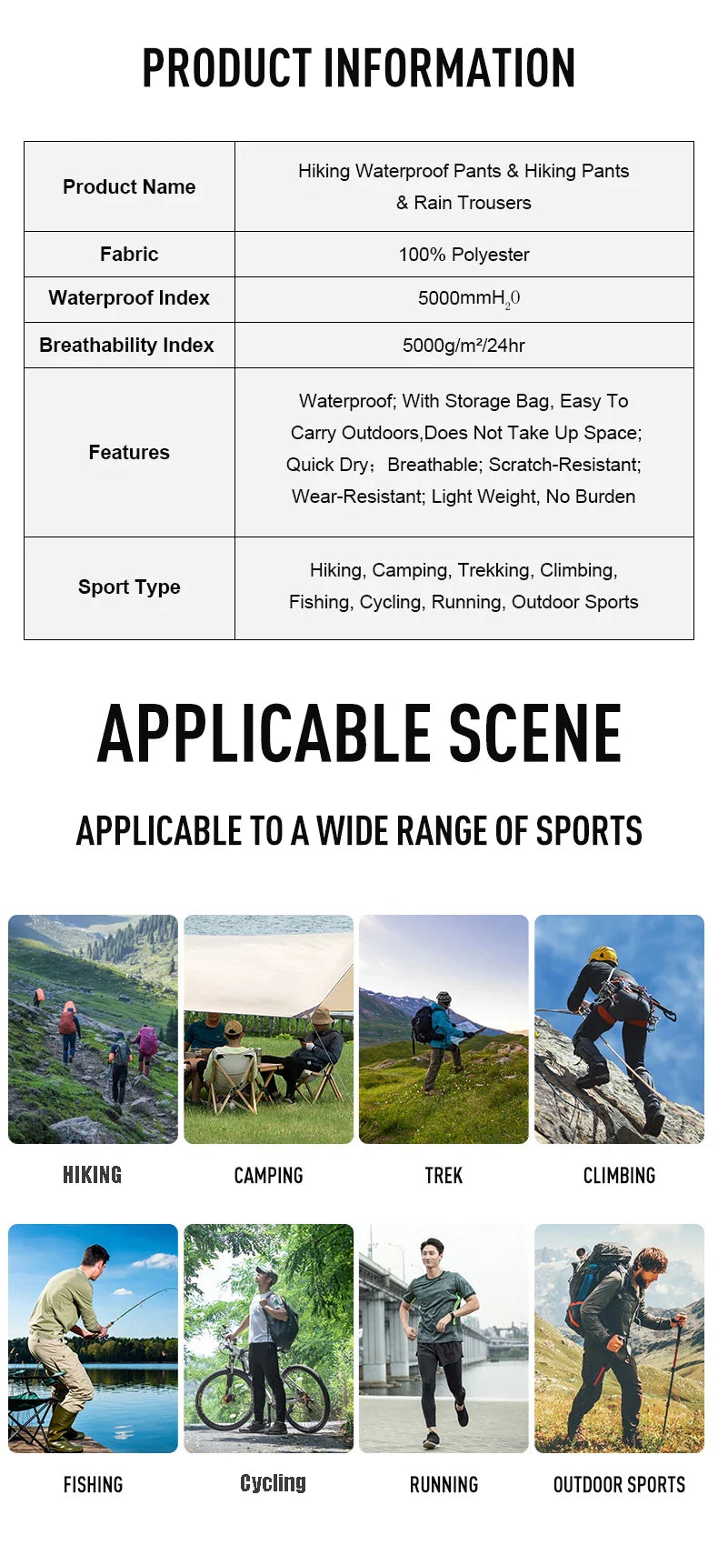 Waterproof Outdoor Pants for E-Bike Riders – Quick Dry & Durable