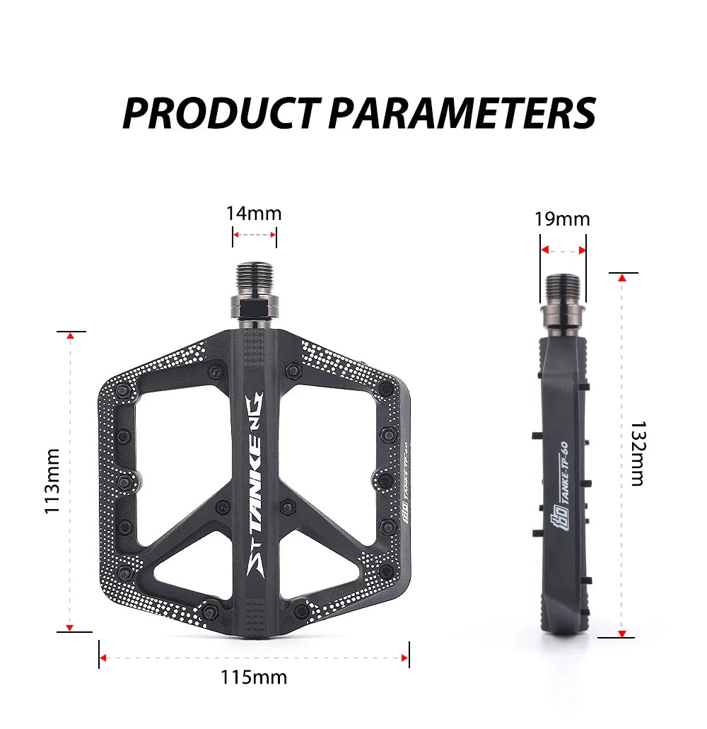 Wide Nylon Pedals – Anti-Slip Platform for E-Bike & MTB