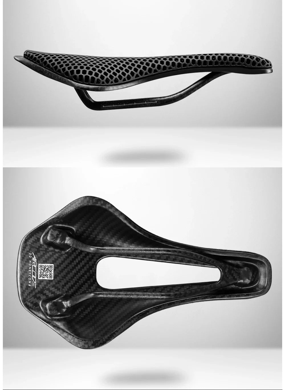 RYET 3D Printed Bicycle Saddle Ultralight Carbon Fiber Hollow Comfortable Breathable MTB Gravel Road bike Cycling Seat Parts