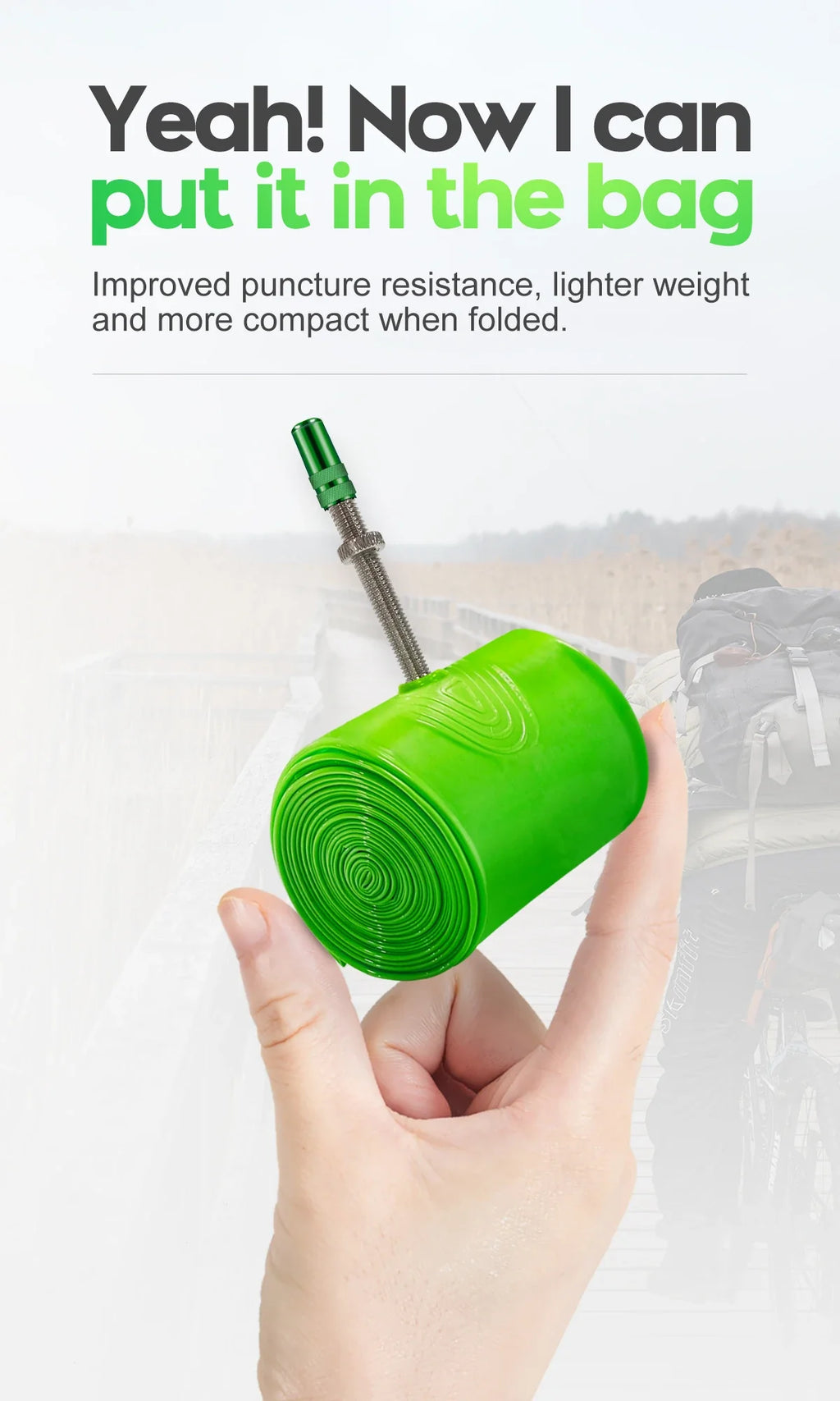 CYCLAMI Ultralight MTB Inner Tube – TPU Bicycle Tire, 26"/27.5"/29" with 45mm Metal Presta Valve, Anti-Oxidation