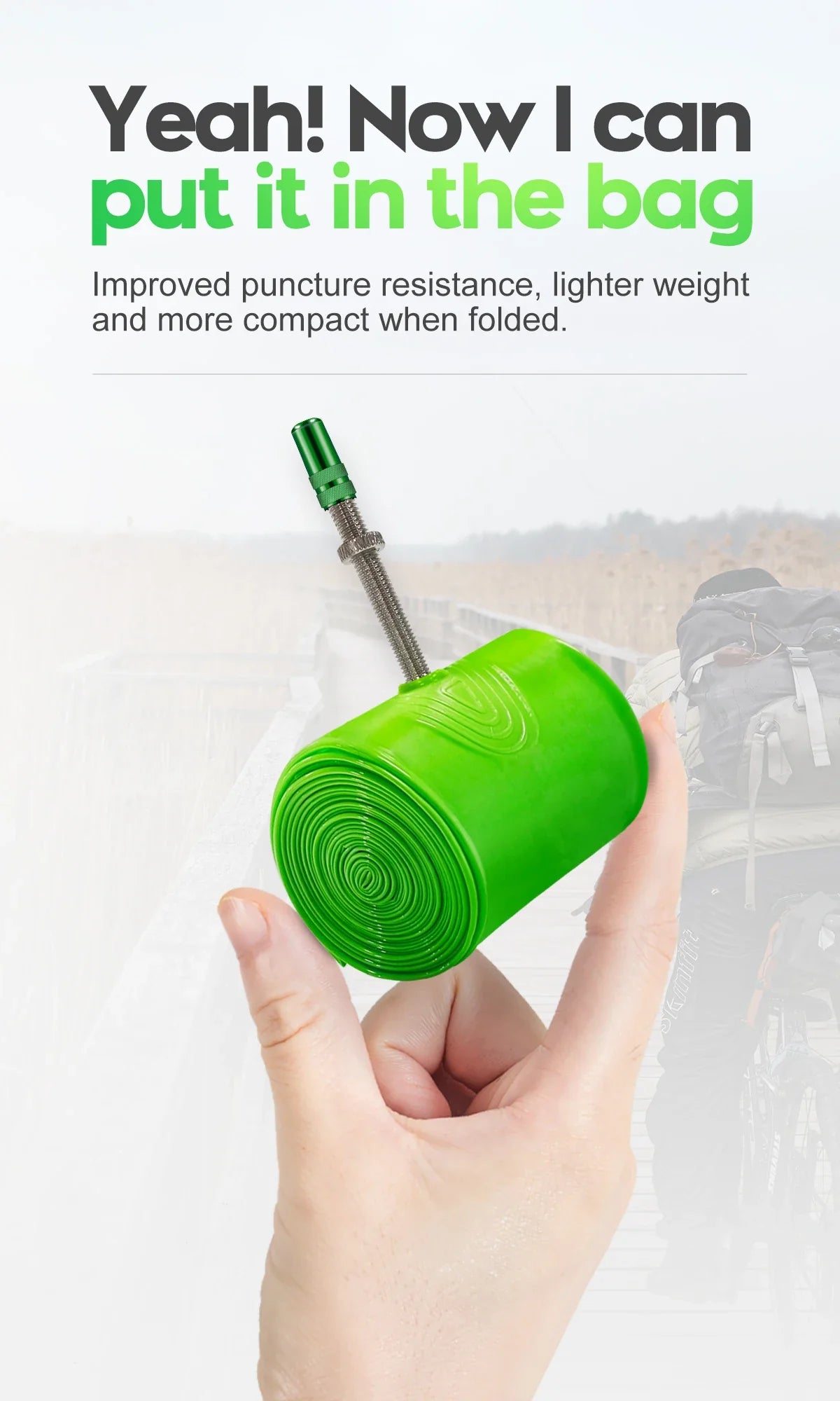 CYCLAMI Ultralight MTB Inner Tube – TPU Bicycle Tire, 26"/27.5"/29" with 45mm Metal Presta Valve, Anti-Oxidation