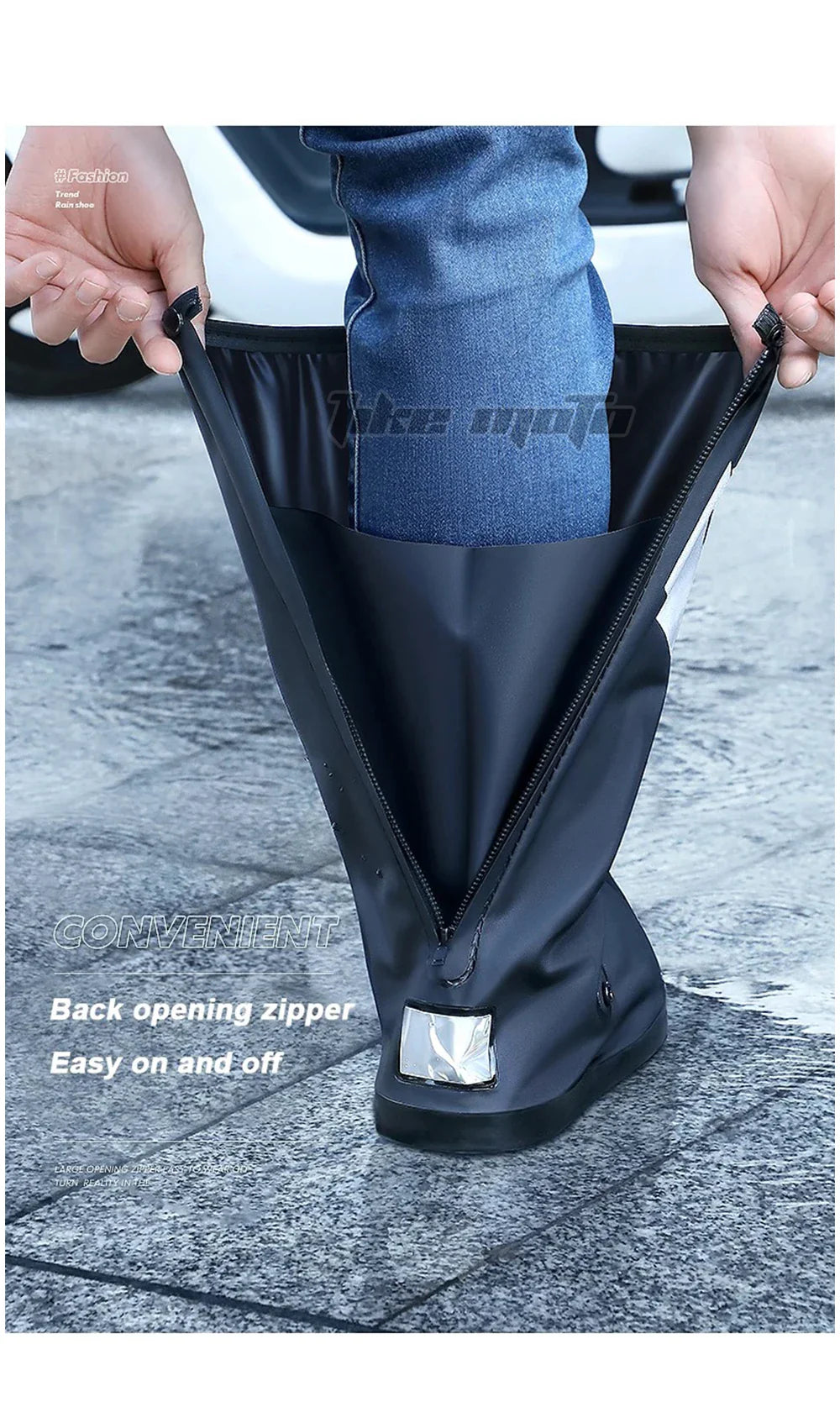 Reflective Waterproof Rain Boots – Non-Slip for E-Bike Cyclists