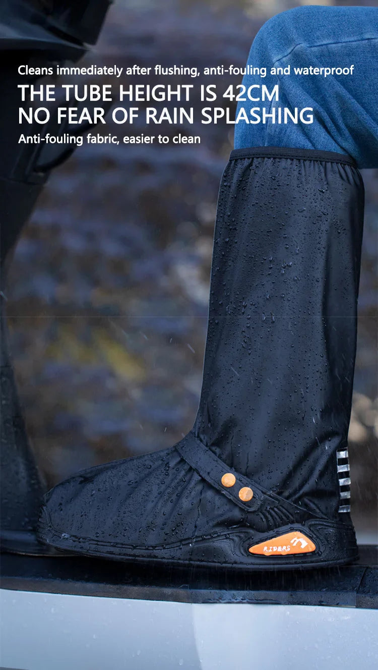 Waterproof Rain Shoe Covers with Reflectors – High Top for E-Bike Riders