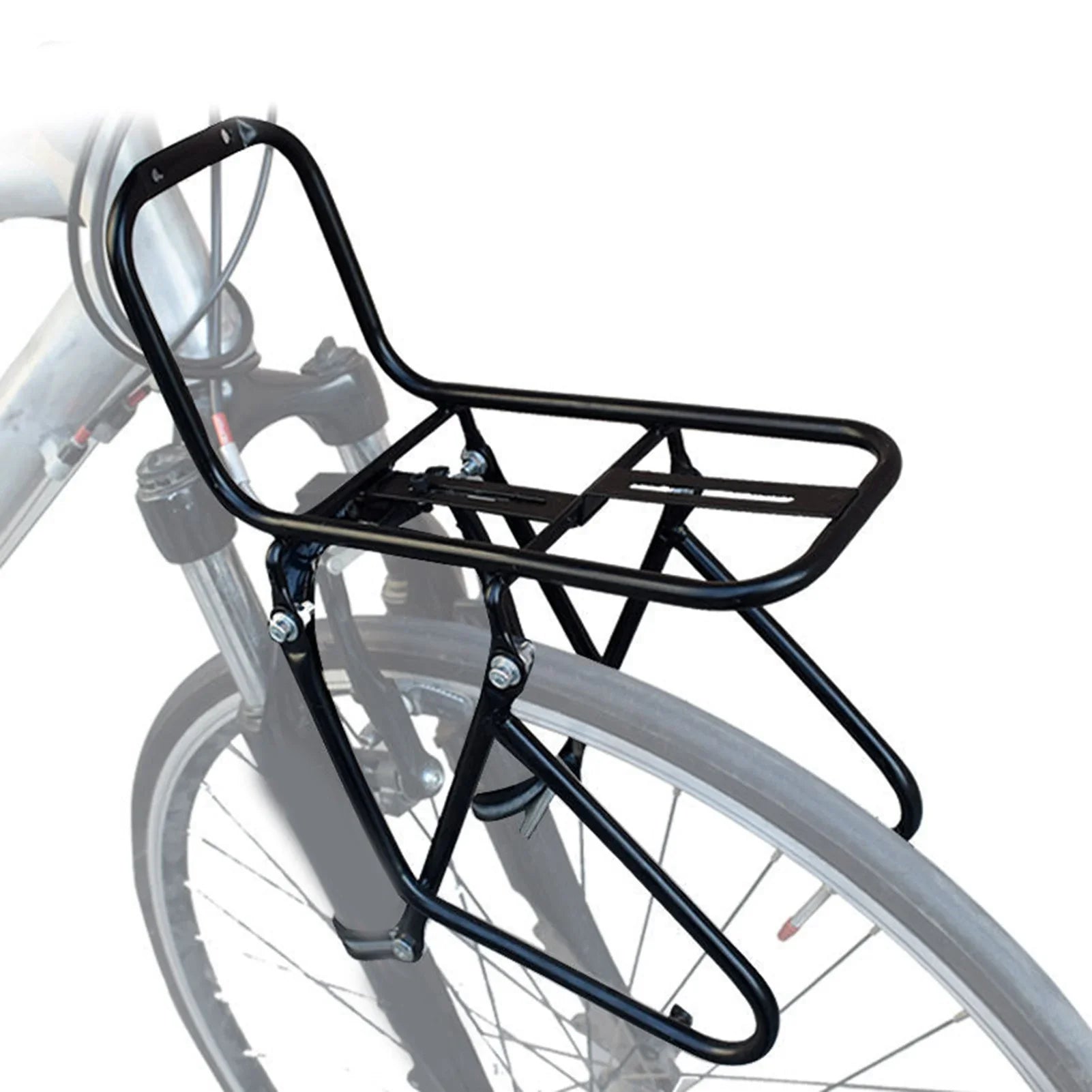 Bicycle Front Rack Steel Cycling Front Bracket Luggage Shelf Cargo Rack 25x15x15cm Carrier Bracket