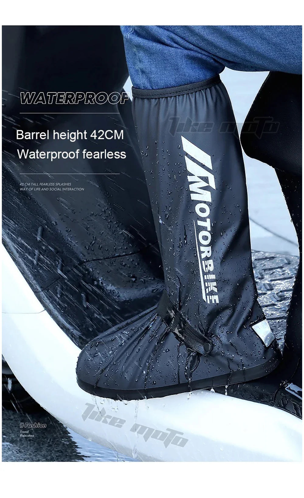 Reflective Waterproof Rain Boots – Non-Slip for E-Bike Cyclists