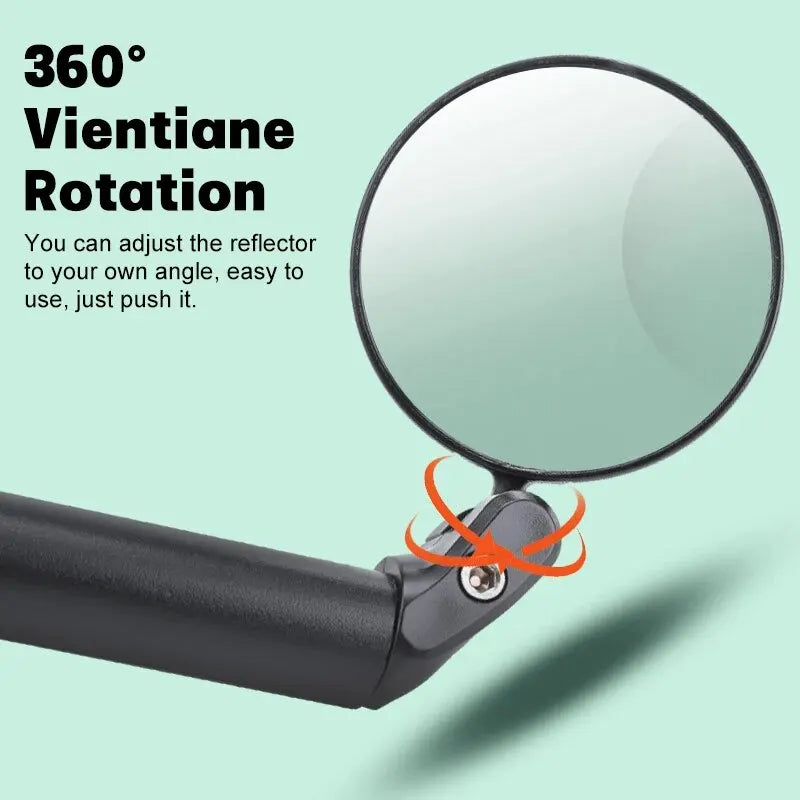 Set of 2 Adjustable Bike Rearview Mirrors – Wide Angle, 360° Rotation