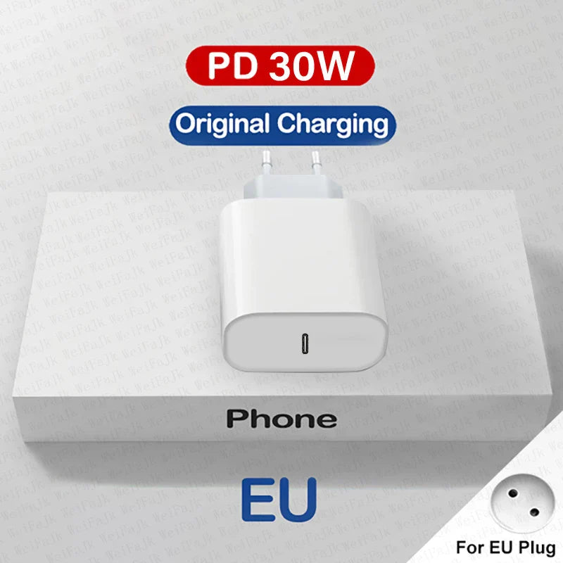 0W Quick Charger for iPhone – USB-C Fast Charging Cable