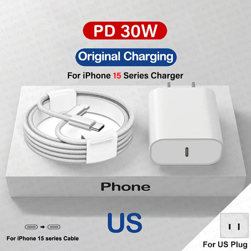 0W Quick Charger for iPhone – USB-C Fast Charging Cable