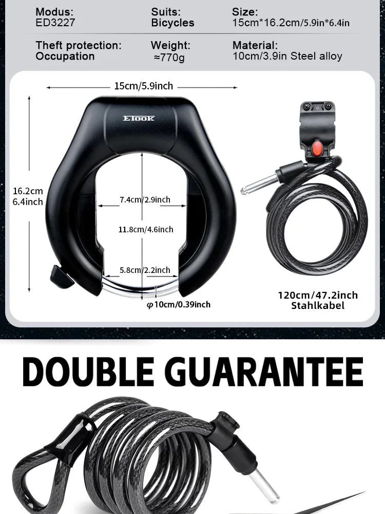 Anti-Theft U-Lock – Hardened Steel, Portable & Secure