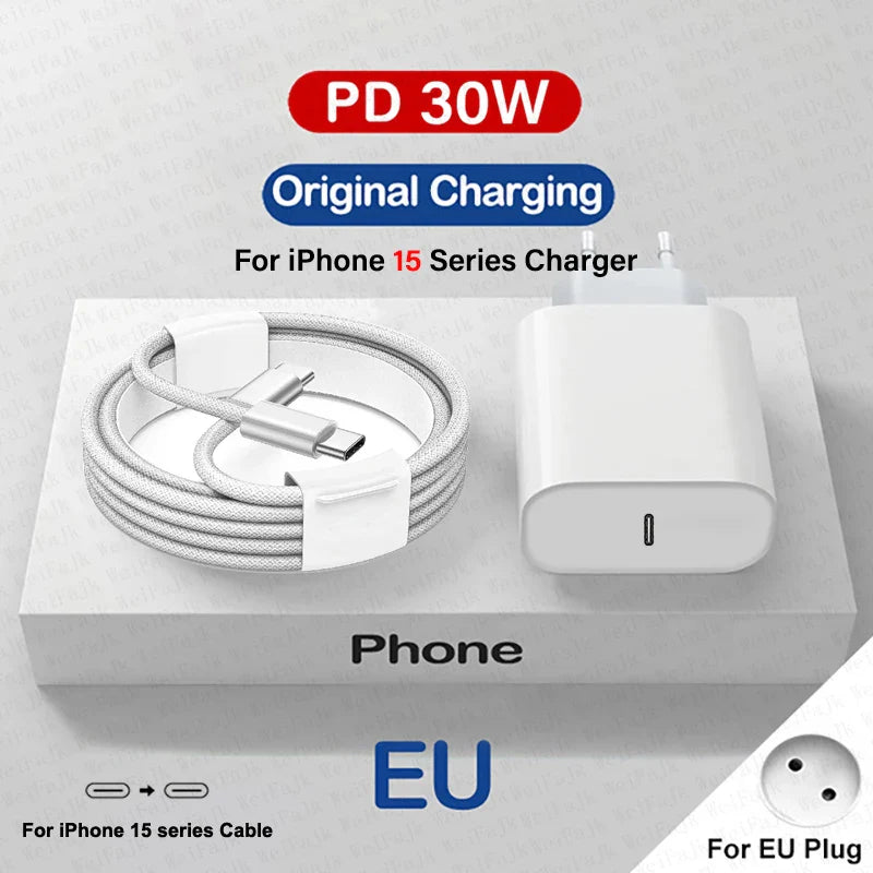 0W Quick Charger for iPhone – USB-C Fast Charging Cable
