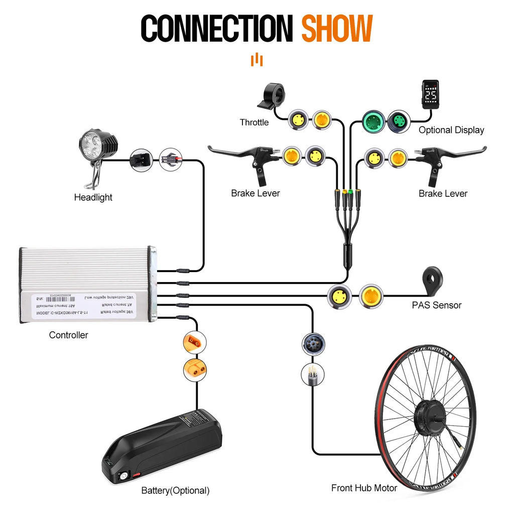 27.5" 48V 500W Rear Hub Motor Kit - Cassette Compatible E-Bike Conversion