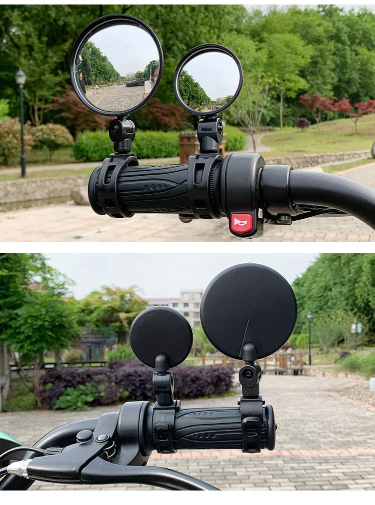 Universal Bike Rearview Mirrors – 2PCS, Rotatable 360°