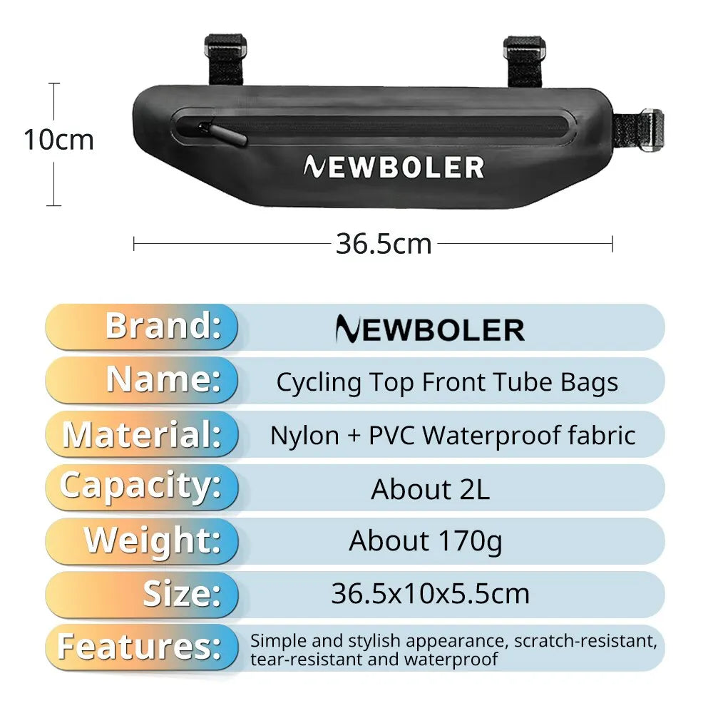 NEWBOLER Waterproof Top Tube Bike Frame Bag – Triangle Pannier for MTB & Road Cycling | Dirt-Resistant Bicycle Accessory