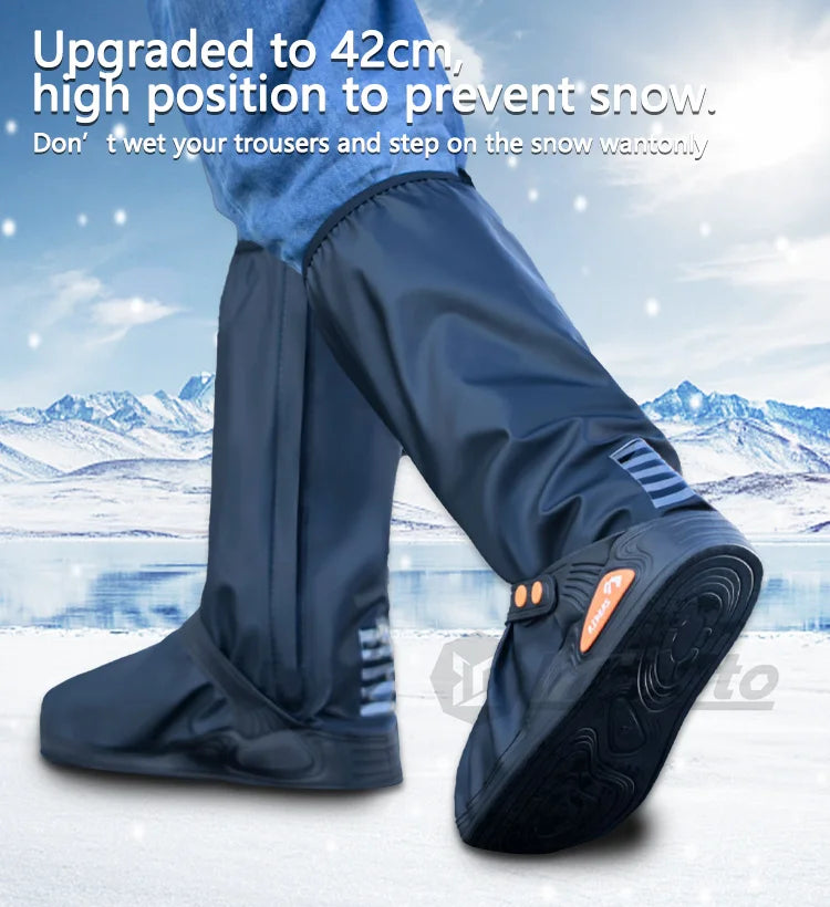 Waterproof Rain Shoe Covers with Reflectors – High Top for E-Bike Riders