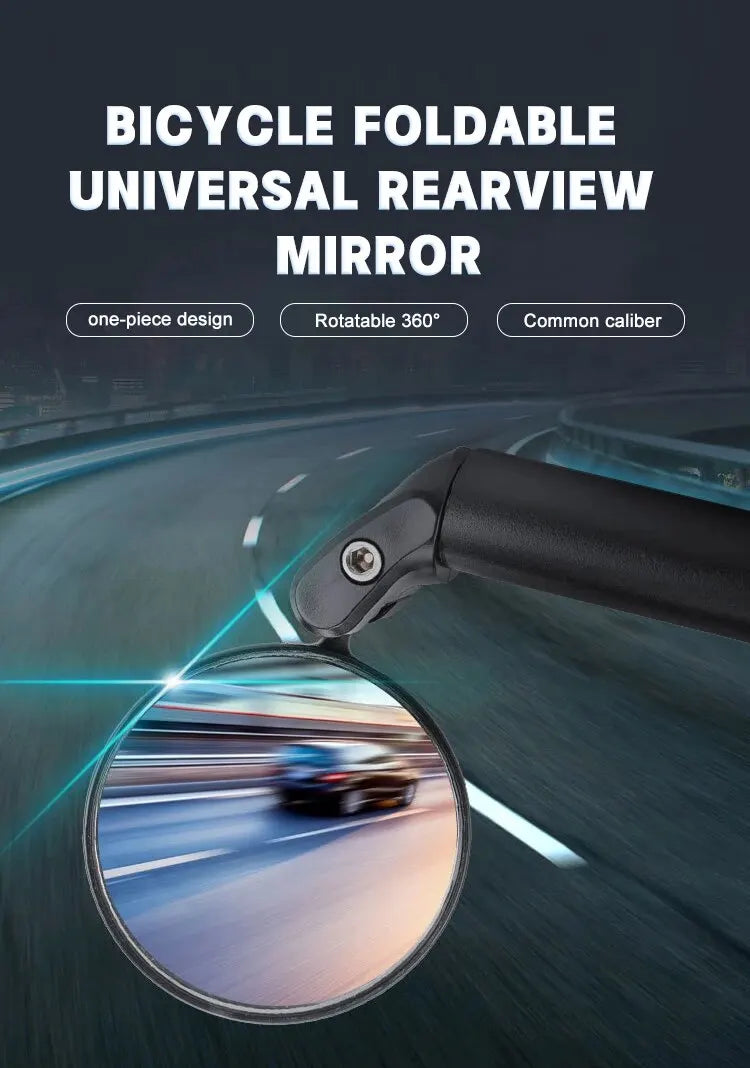 Set of 2 Adjustable Bike Rearview Mirrors – Wide Angle, 360° Rotation