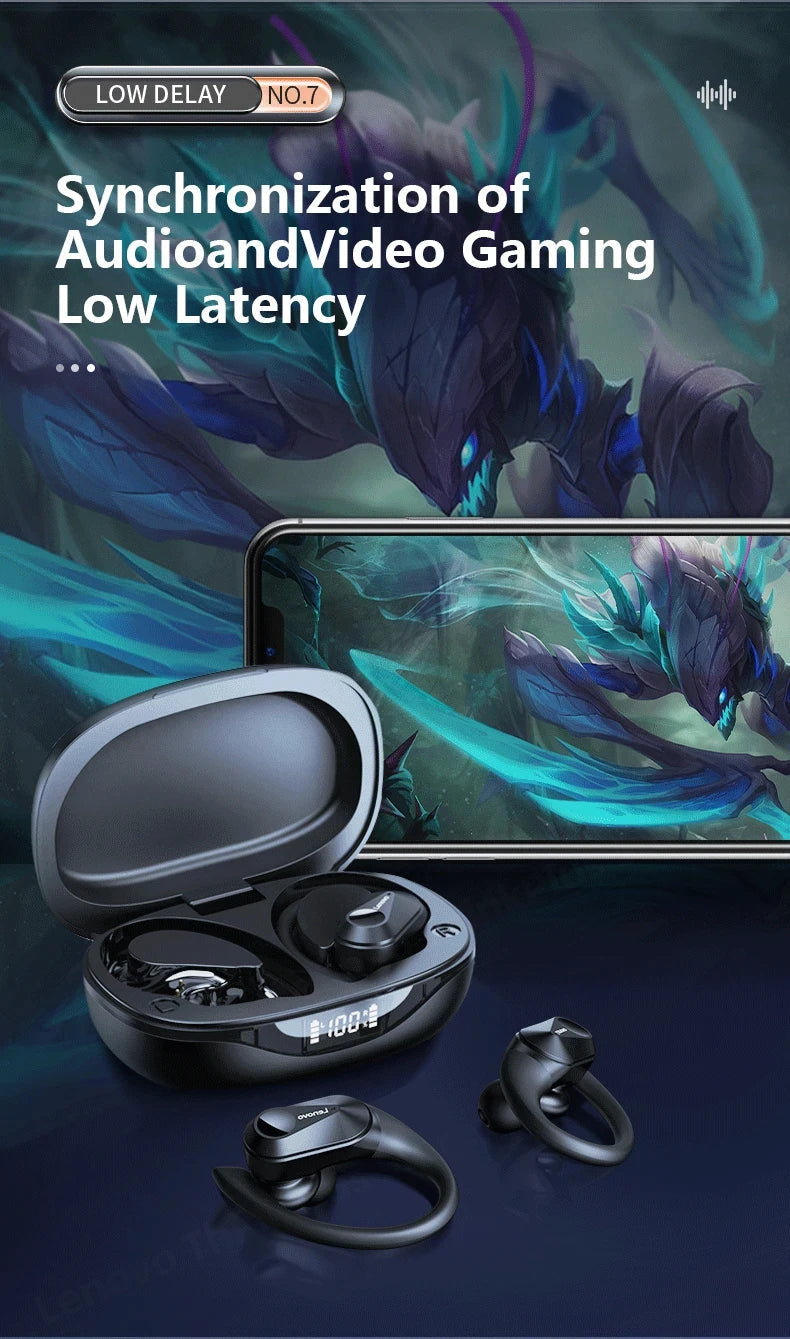 TWS Bluetooth Earphones – Waterproof, LED Display, Noise Reduction