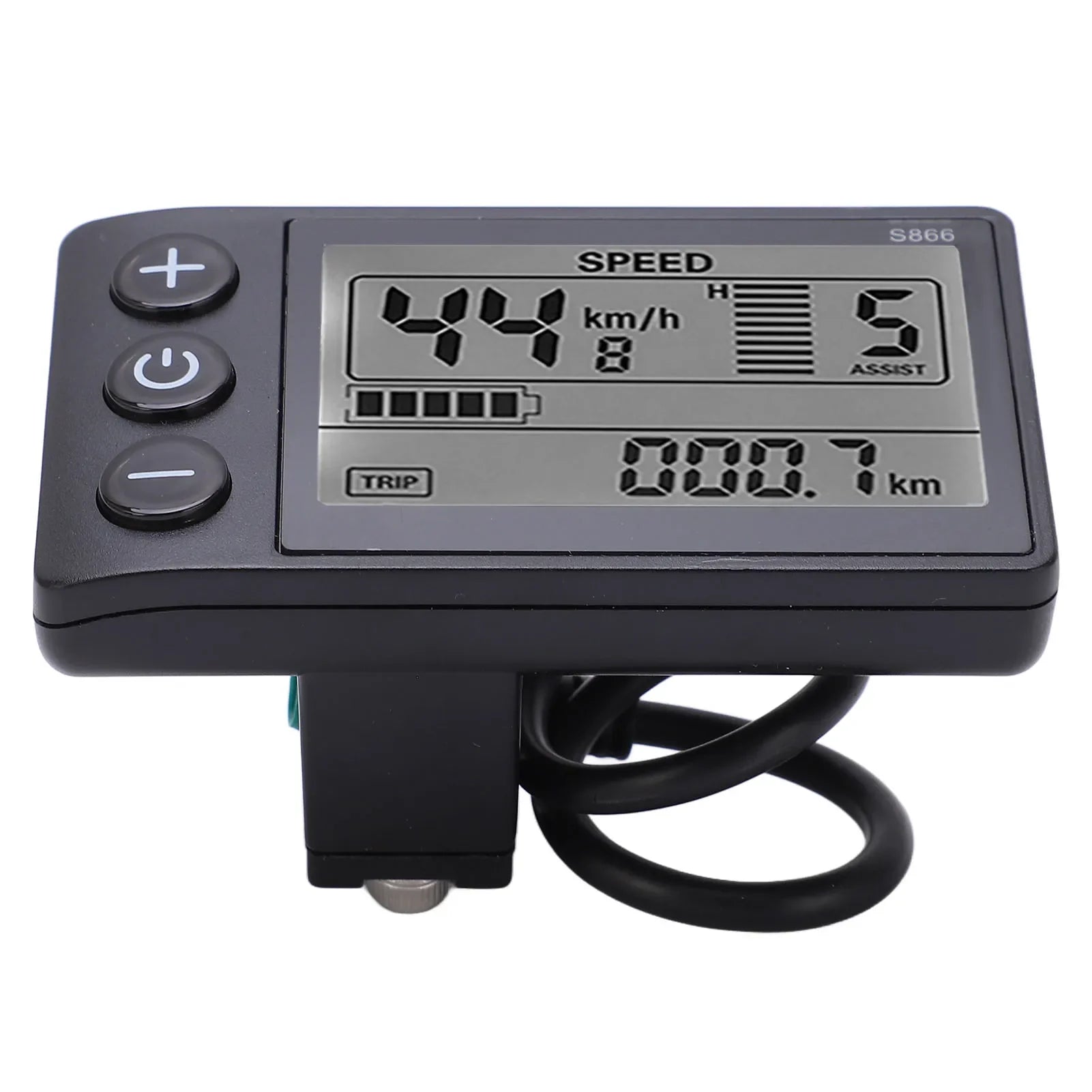 S866 Electric Bike LCD Display Meter 24V 36V 48V Control Panel with Waterproof Plug