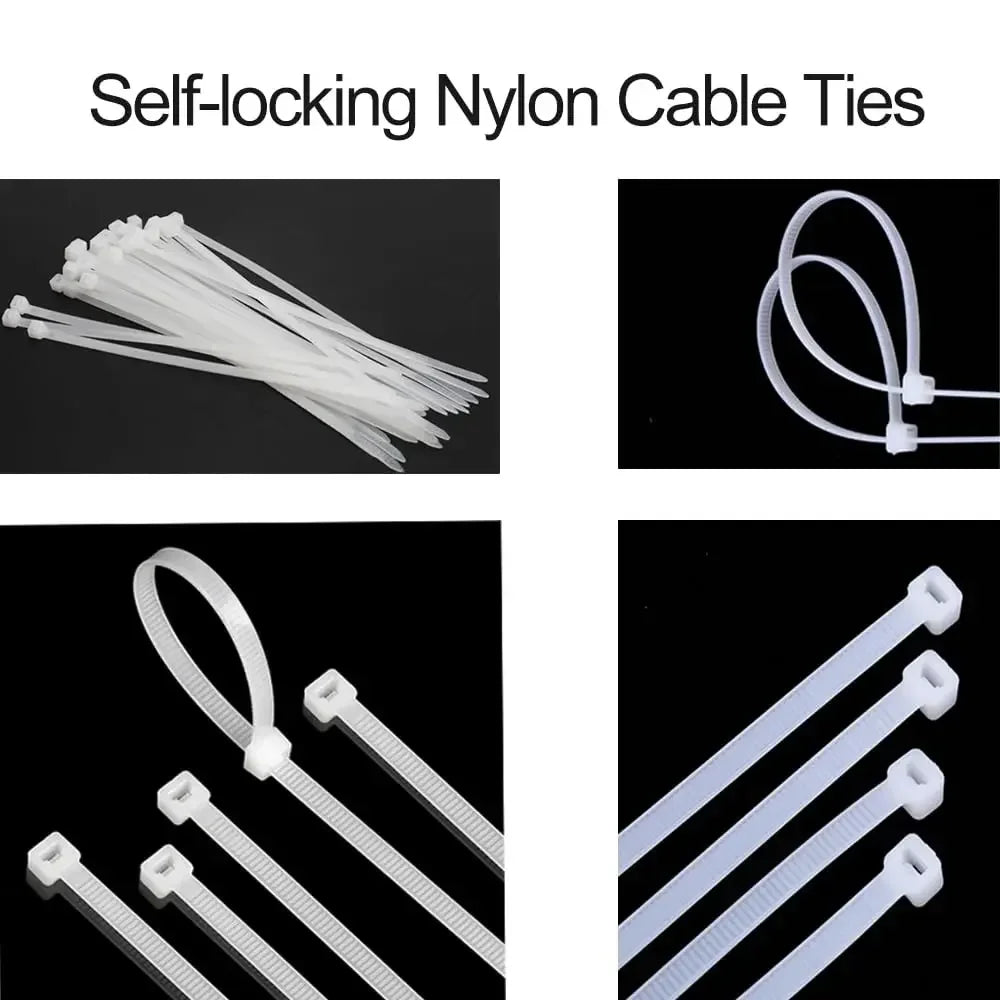 Self-Tightening Plastic Clamps – Adjustable Cable Organizer Kit