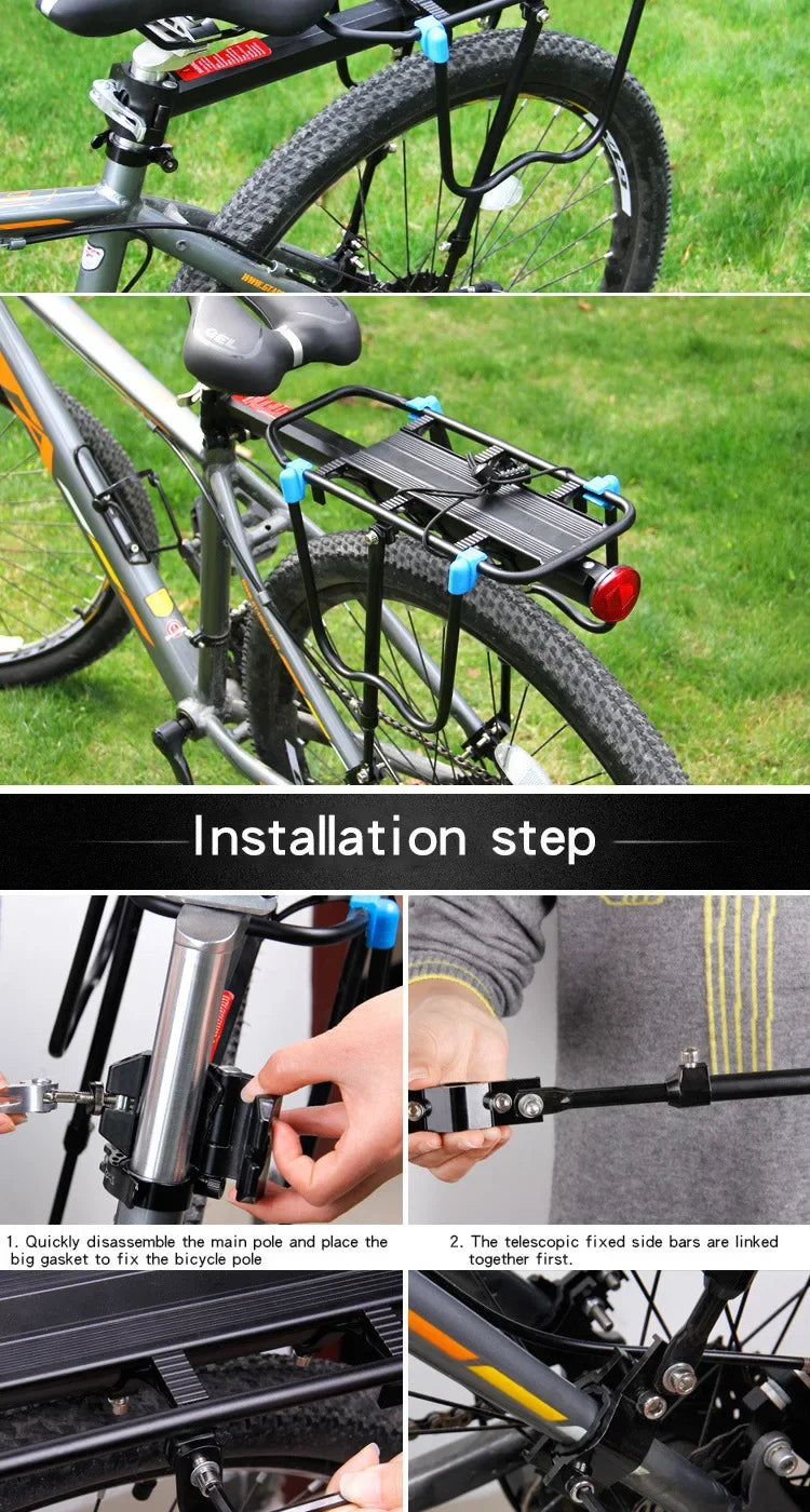 Quick Release Mountain Bike Rear Seat Rack Bicycle Carrier Baggage Rack Cycling Equipment Single Speed Bike Accessories
